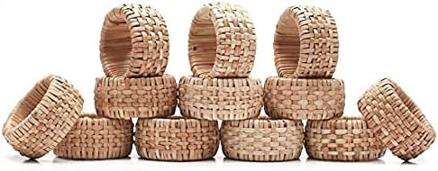 Handmade Braided Cane Napkin Rings Holder for Dinning Table Parties Everyday,Wedding shower, Baby... | Amazon (US)