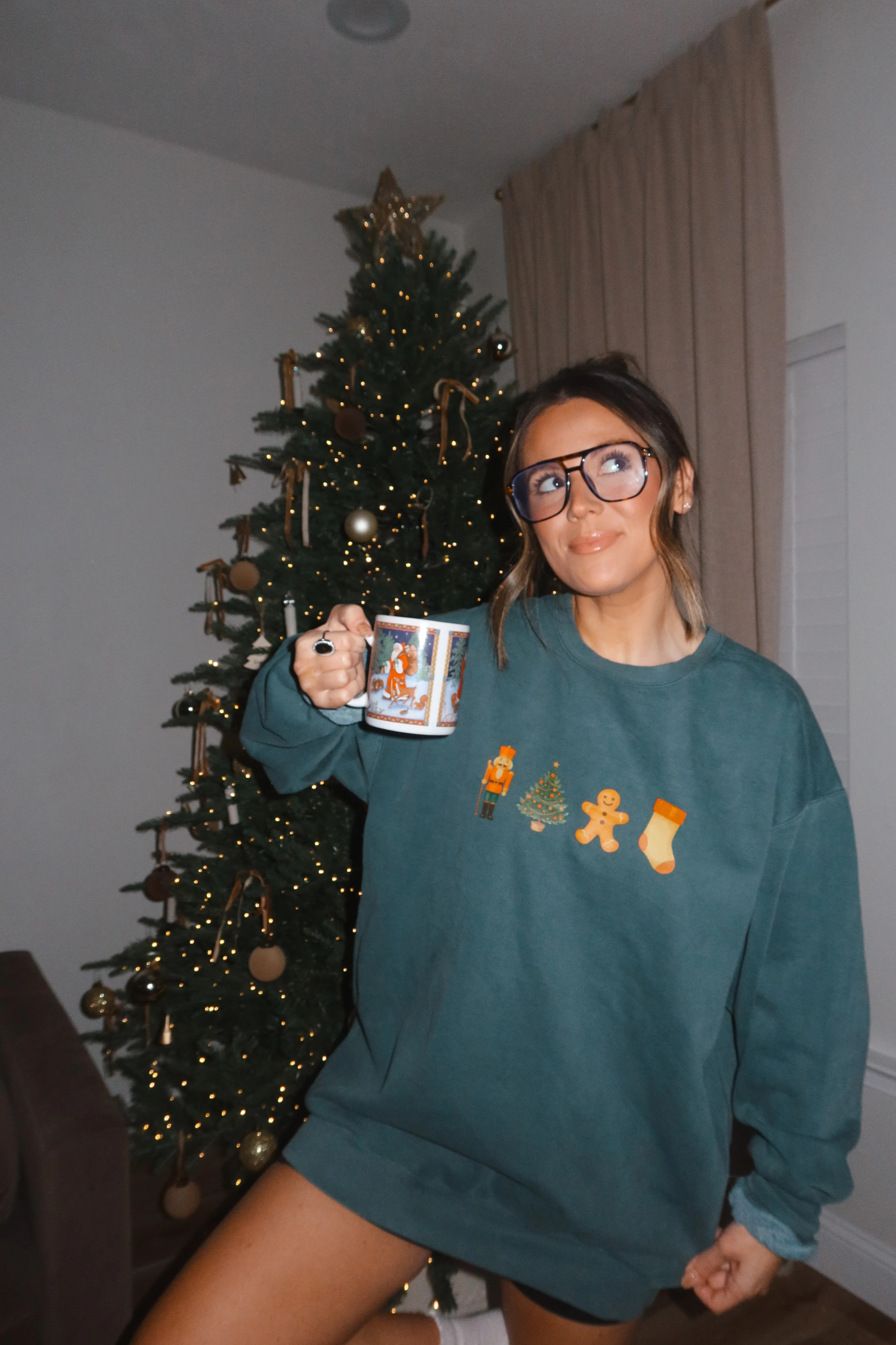 Vintage Christmas Icon Comfort Colors Sweatshirt | TEES by Taylor