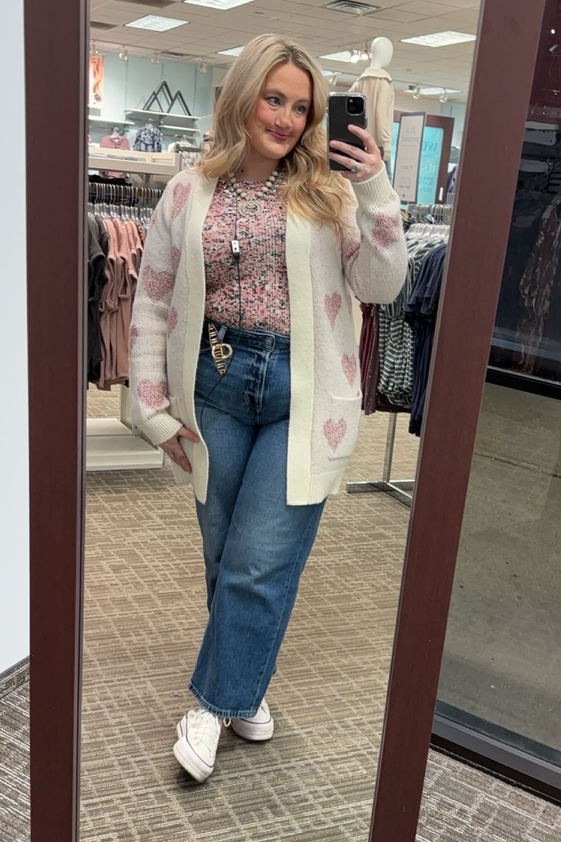 Cute valentines cardigan! 

#LTKMidsize #LTKGiftGuide #LTKFindsUnder50