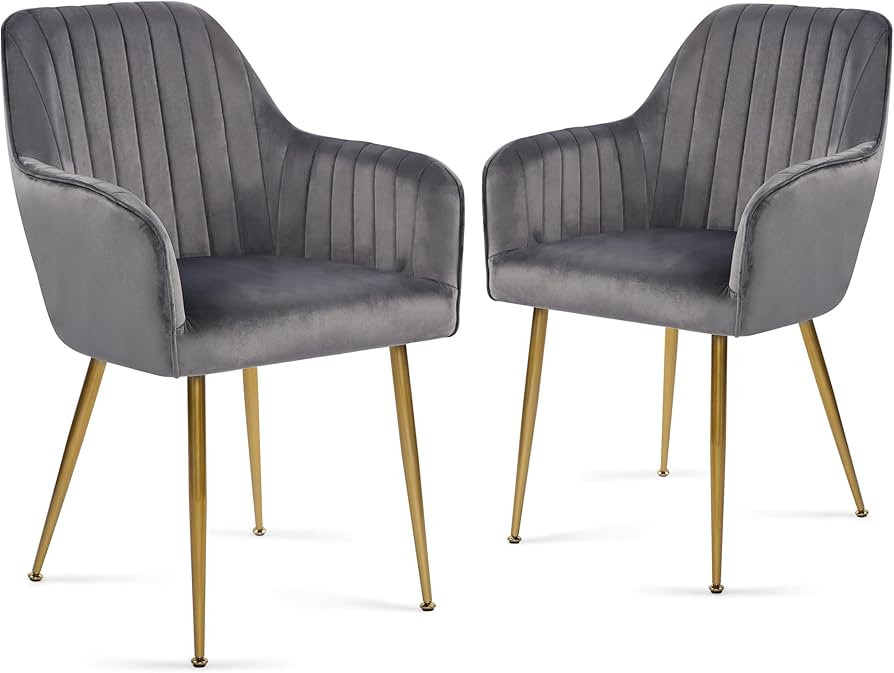 LSSPAID Velvet Dinning Chairs Set of 2, Velvet Accent Chair, Living Room Chair, Upholstered Side Cha | Amazon (US)