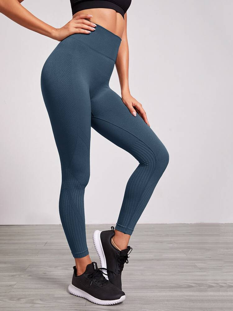 Solid Wide Waistband Sports Leggings | SHEIN