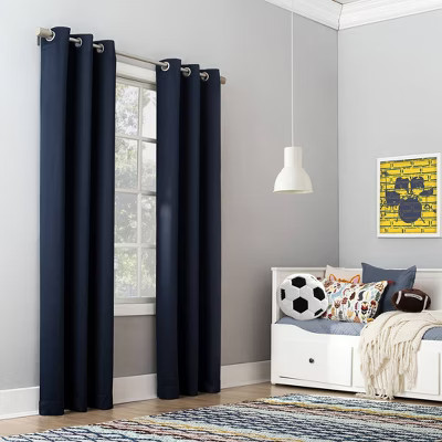 Riley Kids' Bedroom Blackout Grommet Top Curtain Panel - Sun Zero | Target