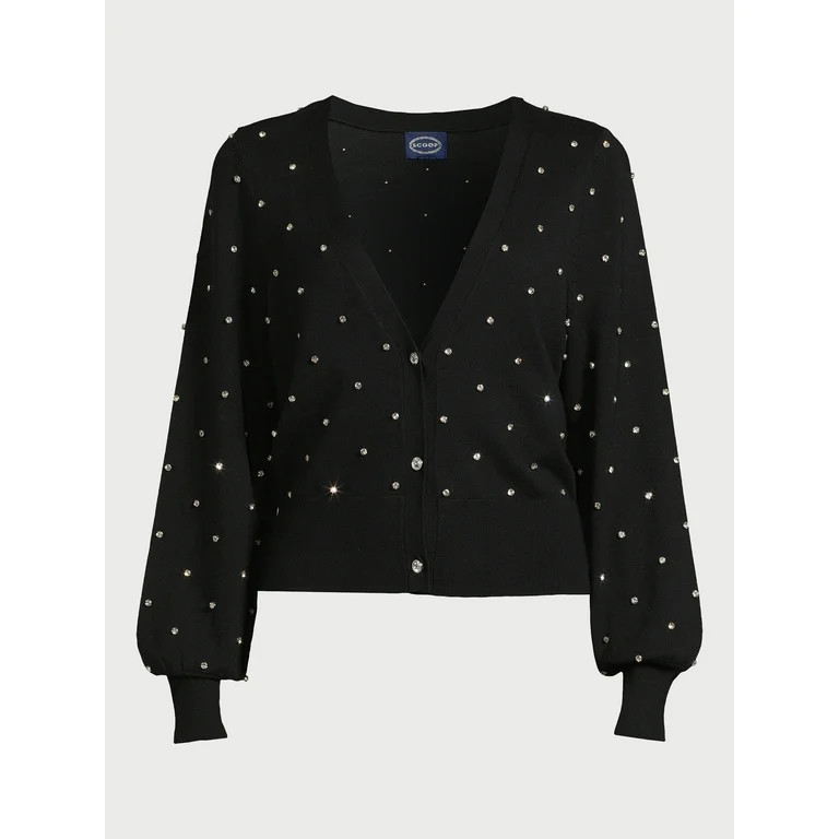 Scoop Women’s Long Sleeve Party Cardigan, Sizes XS-XXL | Walmart (US)