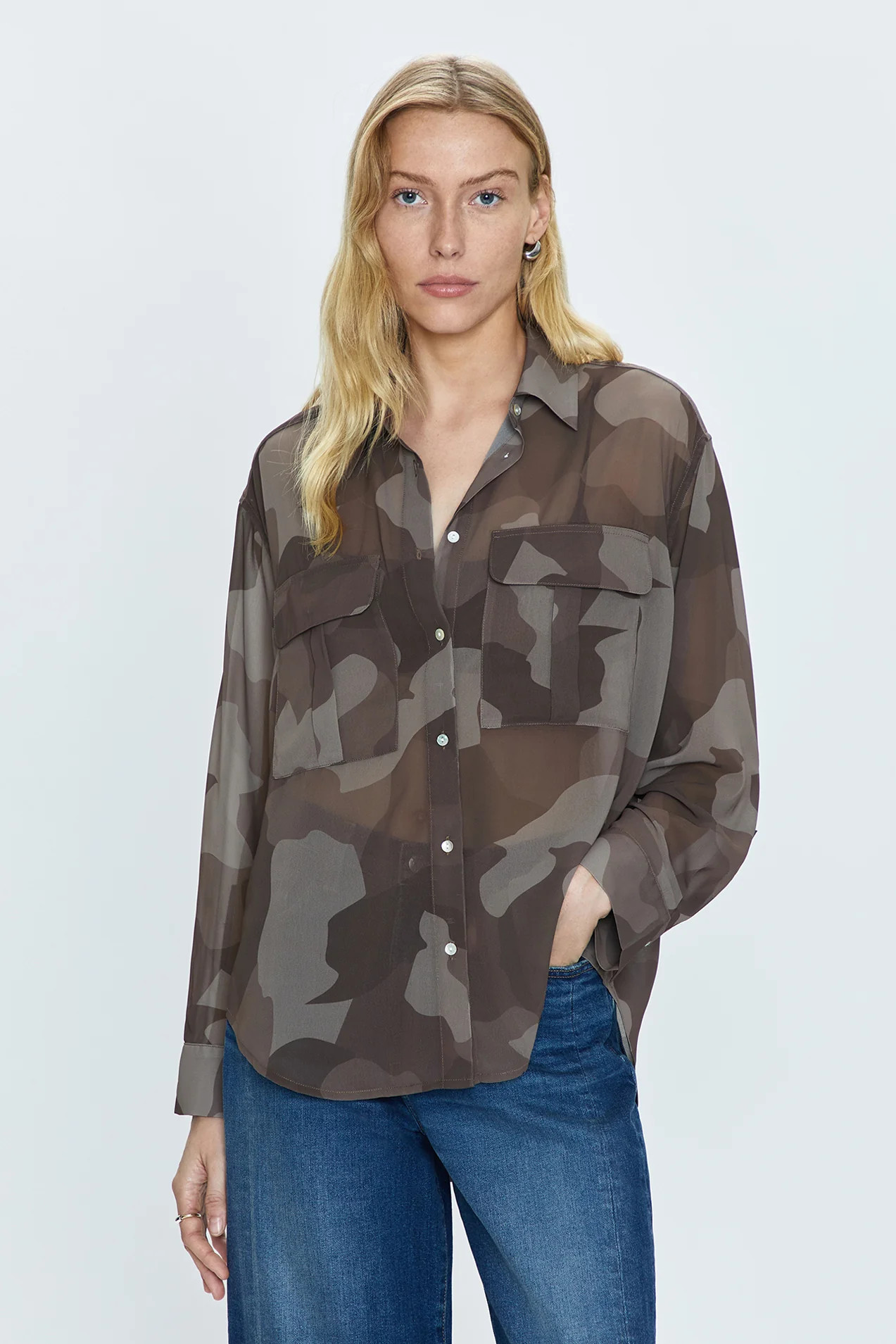 Reese Sheer Shirt - Camo | Pistola Denim