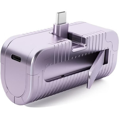 Worryfree Gadgets 5000mAh 3.7V 18.5Wh Mini Power Bank, PD20 Fast Charger, Purple | Target