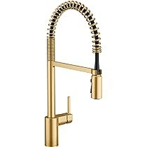 Moen 5923BG Align One Handle Pre-Rinse Spring Pulldown Kitchen Faucet with Power Boost, Brushed Gold | Amazon (US)