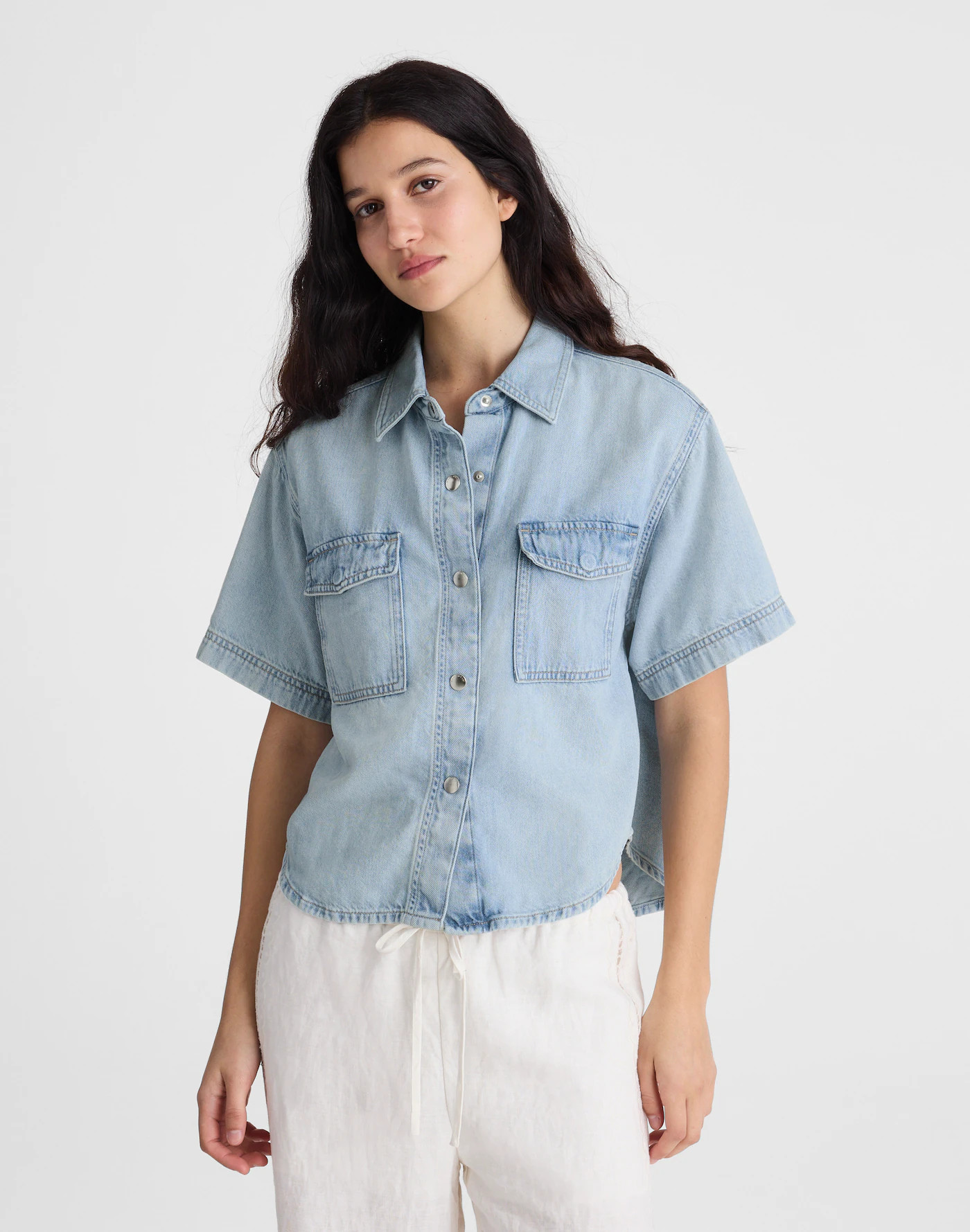 Airy Denim Utility-Pocket Shirt in Foster Wash | Madewell