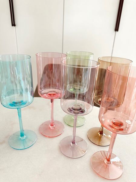 AMAZON modern wine glasses. 
How fun are these colors!? Mother’s Day gift idea! 

Make a great gift too with a bottle of wine! 

Amazon home. Glasses. Home decor. Gifts. Mother’s Day Gifts.

#LTKfindsunder50 #LTKhome 

#LTKGiftGuide