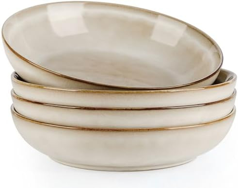 AmorArc 8.5'' Large Pasta Bowls, 36oz Ceramic Salad Serving Bowls Set of 4 for Kitchen, Wide Ston... | Amazon (US)