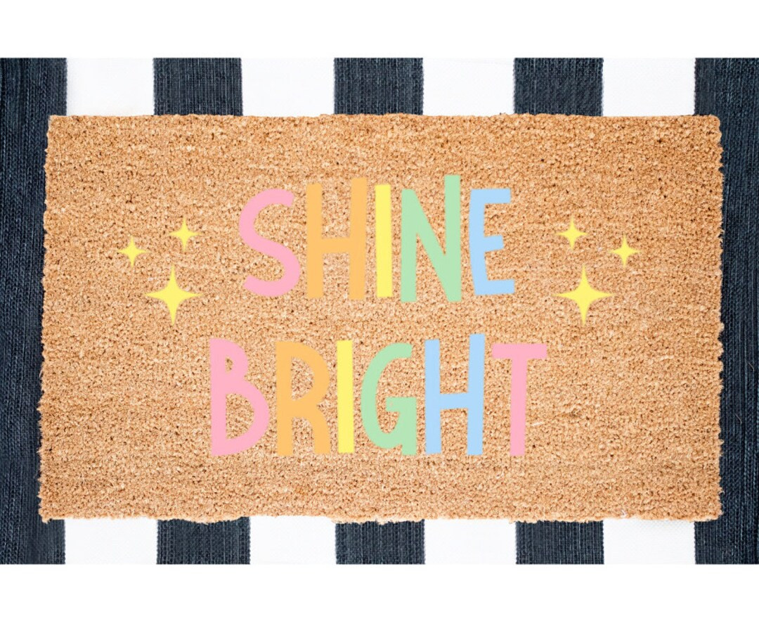 Shine Bright Doormat, Classroom Decor, Teacher Doormat, Rainbow Decor, Classroom Doormat, Rainbow... | Etsy (US)