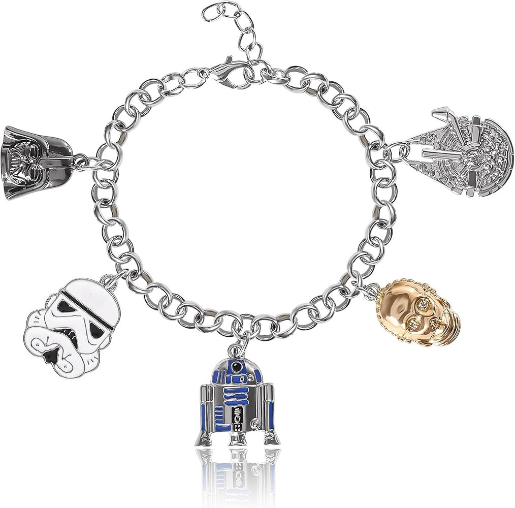 SALLY ROSE Star Wars Charm Bracelet for Women Official License, 7"+ .75" Star Wars Bracelet with ... | Amazon (US)
