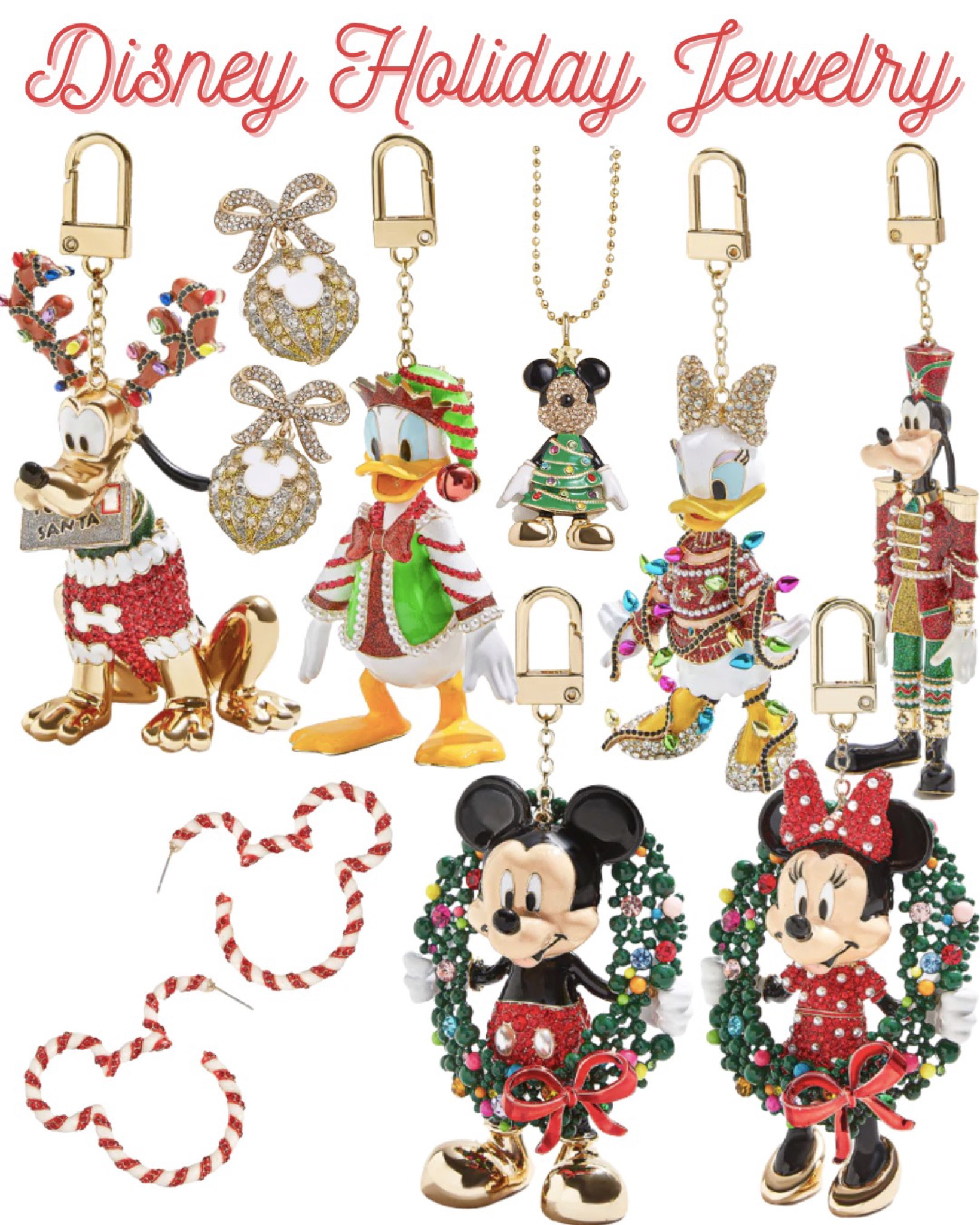 Disney Holiday jewelry and bag charms, Disney Christmas jewelry, Mickey Mouse Christmas, Minnie Mouse Christmas, holiday jewelry, Christmas novelty jewelry 

#LTKGiftGuide #LTKHoliday #LTKfindsunder100