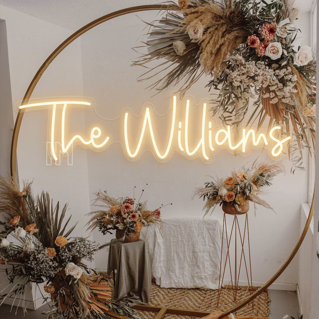 Custom Name Neon Sign Wedding Decor, Neon Wedding Sign Custom Wall Decor, Last Name Sign Wedding ... | Etsy (US)