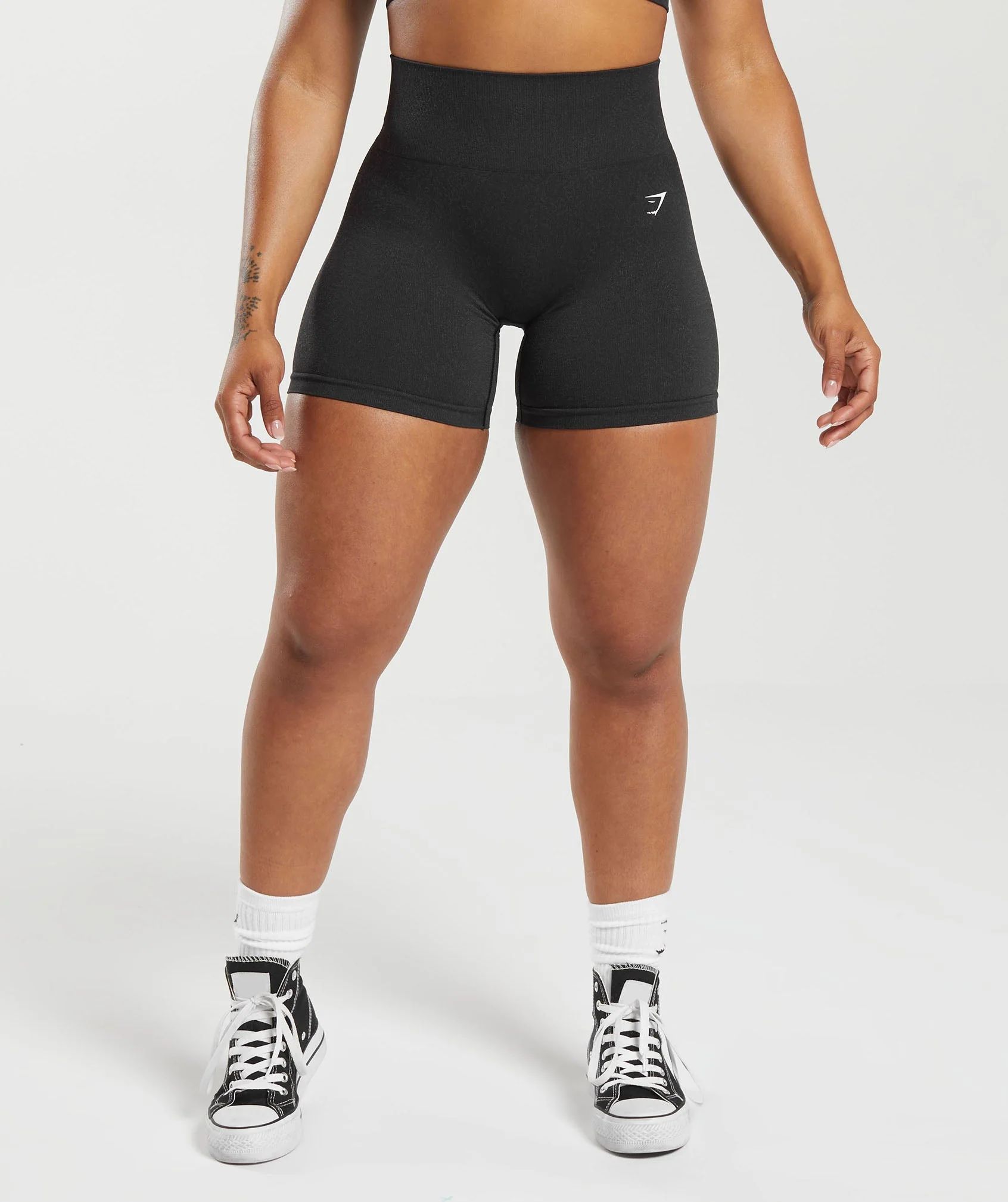 Gymshark Adapt Seamless Fleck Shorts - Black/Smokey Grey | Gymshark CA