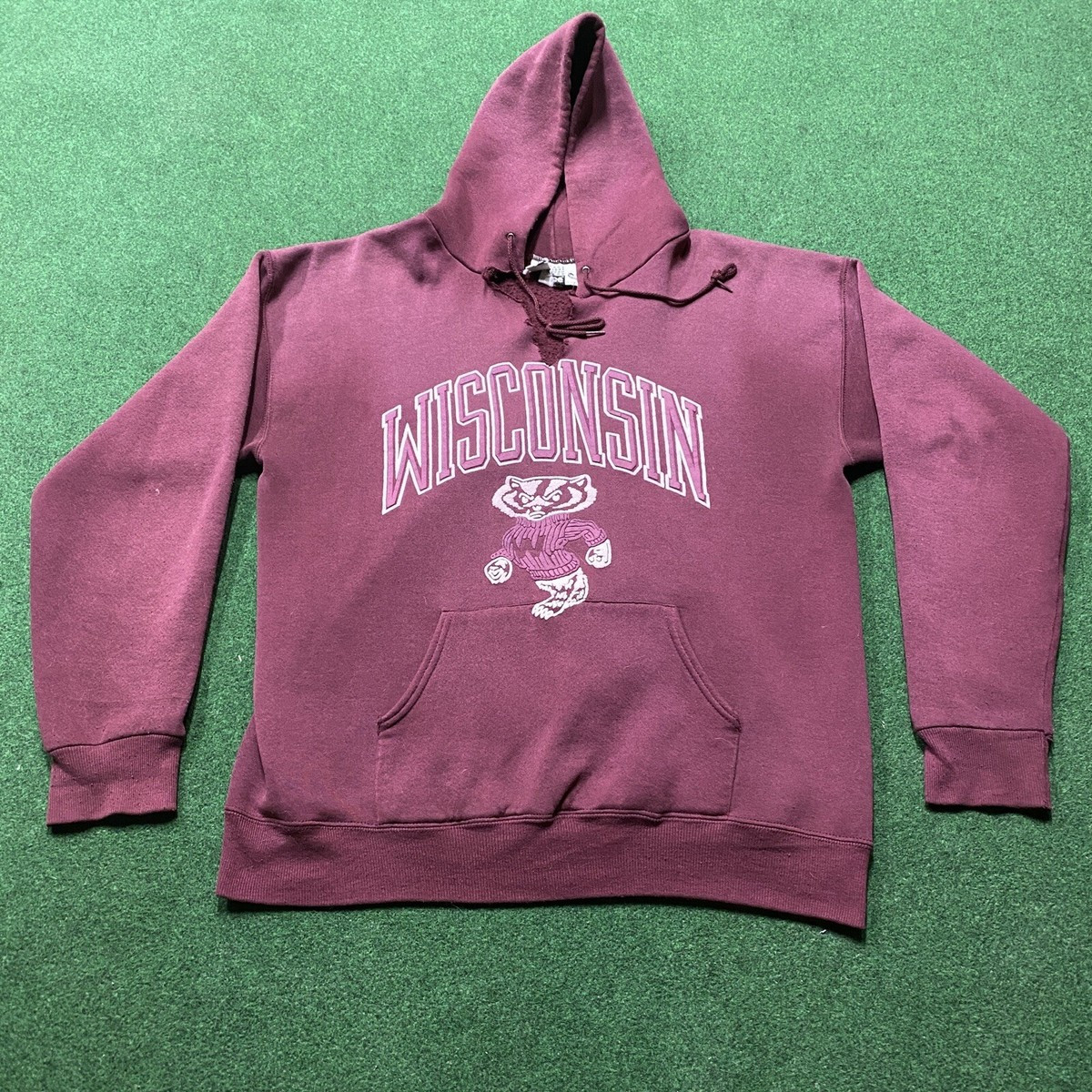 Vintage Wisconsin Badgers Hoodie Mens XL Red 90S Maroon College Sweatshirt | eBay US