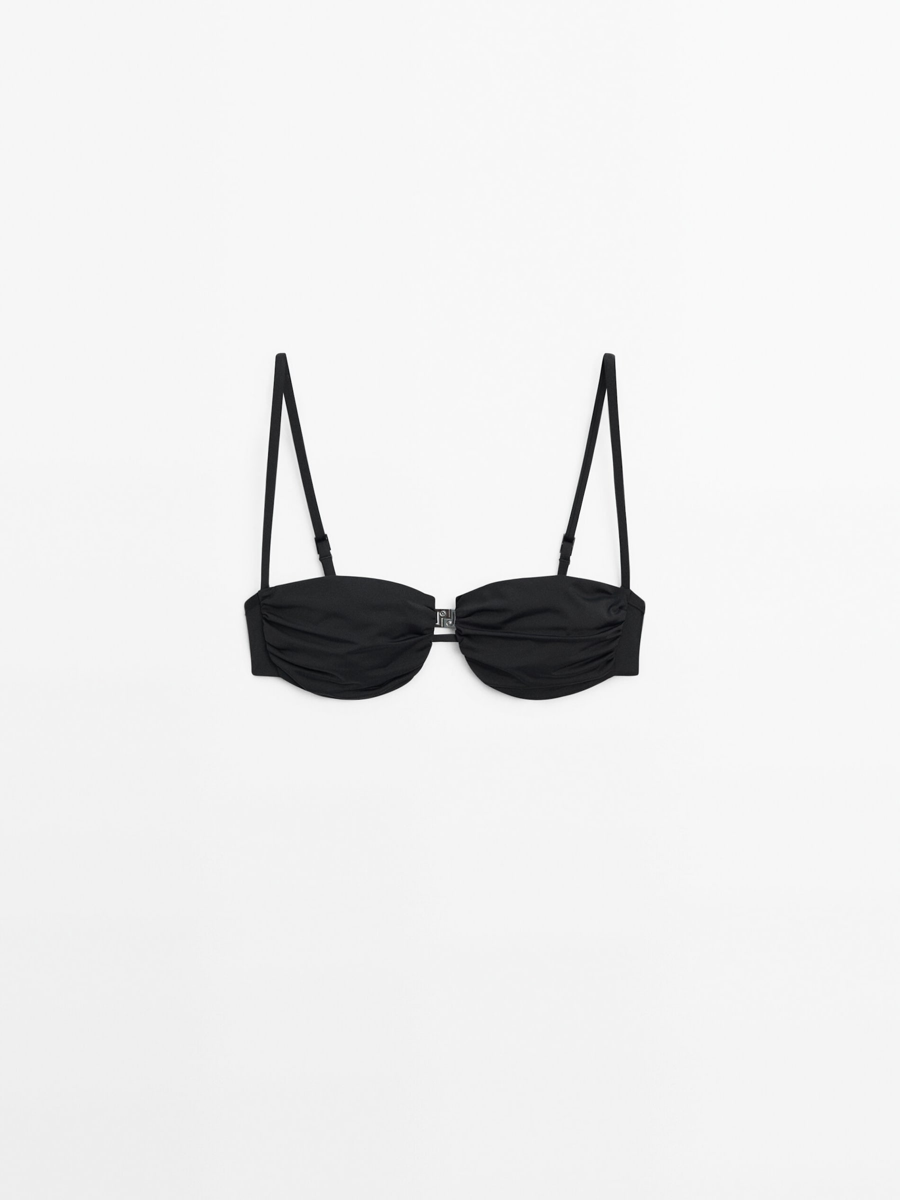 Gathered bandeau bikini top | Massimo Dutti UK