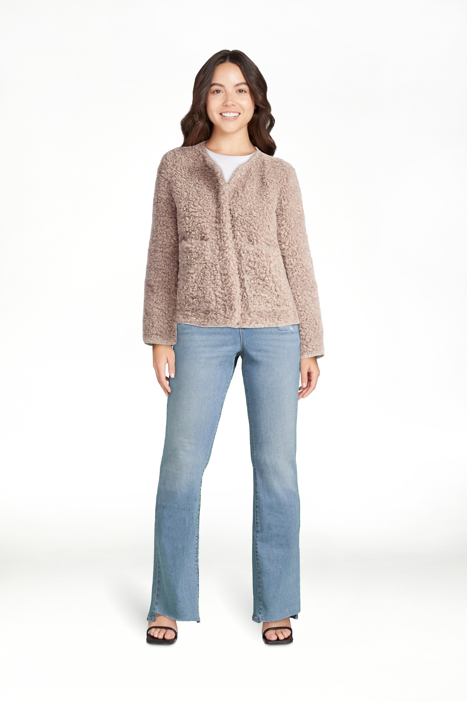 Sofia by Sofia Vergara Women's Faux Fur Cropped Jacket, Sizes XS-XXXL | Walmart (US)