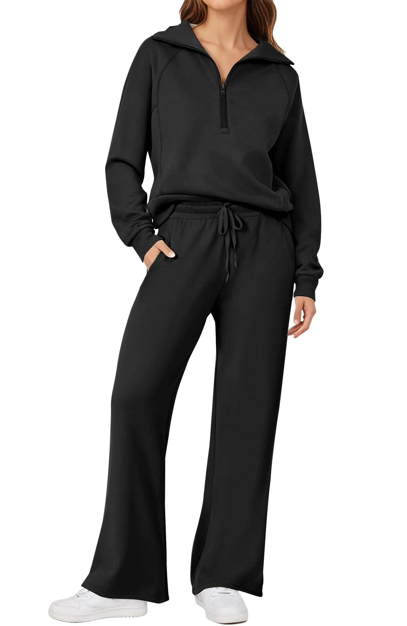 UVN Outfit Sets for Women 2 Piece Sets Winter Casual Tracksuit Long Sleeve Lounge Set Outfits wit... | Walmart (US)