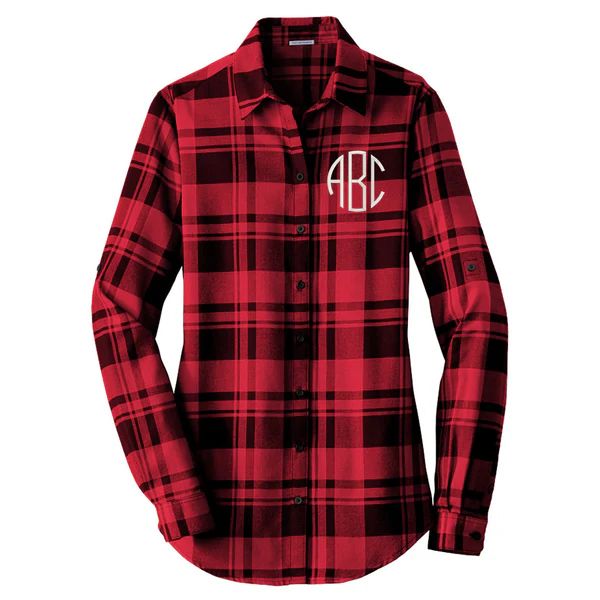 Monogrammed Plaid Flannel Tunic | United Monograms