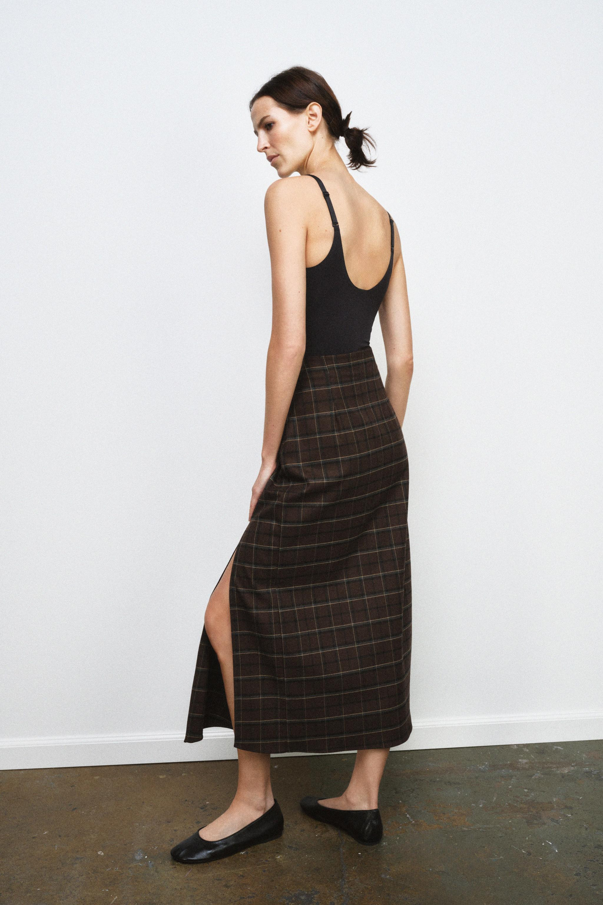 ZW COLLECTION DRAPED PLAID SKIRT | Zara US