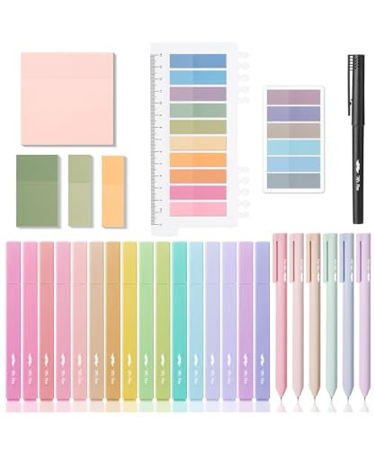 Mr. Pen- Aesthetic Book Annotation Kit, Aesthetic Highlighters and Gel Pens, Transparent Sticky Notes, Transparent Sticky Tabs for Books, No Bleed Highlighters for Bible Pages No Bleed | Amazon (US)