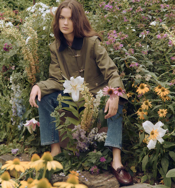 The Clarisse Jacket - Olive Canvas | Hill House Home US