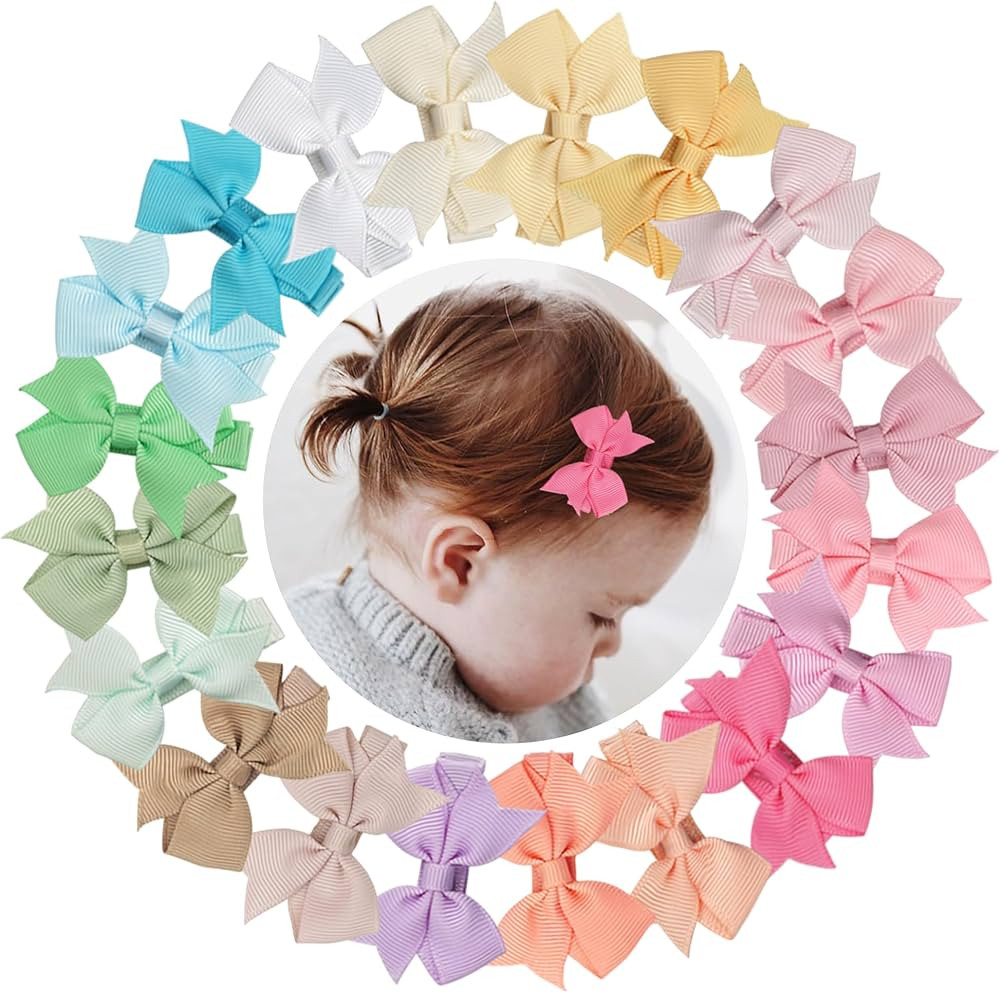 CÉLLOT Hair Clips for Girls - 20PCS Fully Lined Hair Bows Alligator Clips for Toddlers, Kids, In... | Amazon (US)