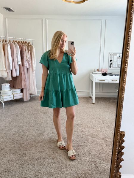 This Target dress paired with these slide sandals is perfect for spring and summer! Wearing a size small! 

#LTKSeasonal #LTKfindsunder50 #LTKxTarget
