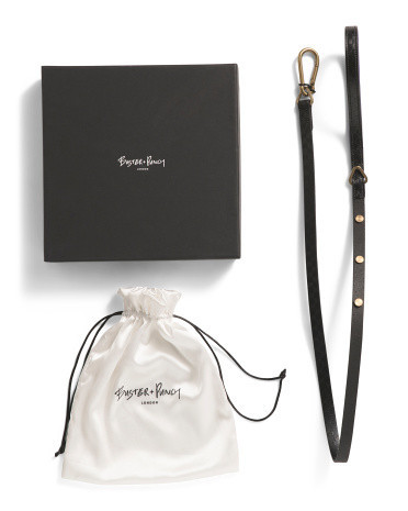 Leather Dog Leash With Steel Clasp, Leather/Gold | TJ Maxx