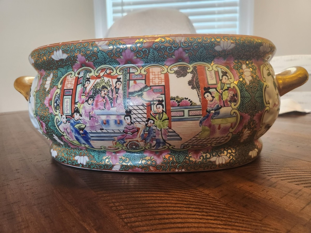 Large Chinese Porcelain Famille Rose Foot Bath Intricate Qianlong-Style Famille | eBay | eBay US
