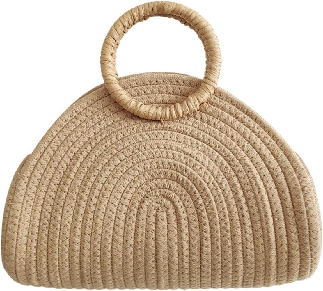 HICARRY Straw Beach Tote Bag for Women Woven Top Handle Handbags Purses Summer Small Rattan Weave... | Amazon (US)