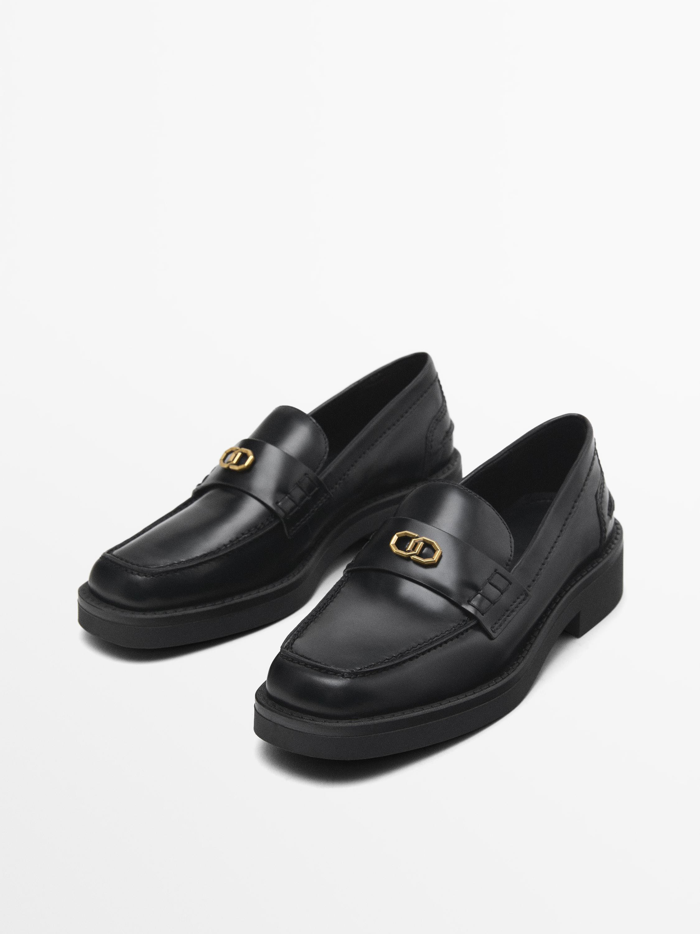 Loafers with metal detail | Massimo Dutti UK