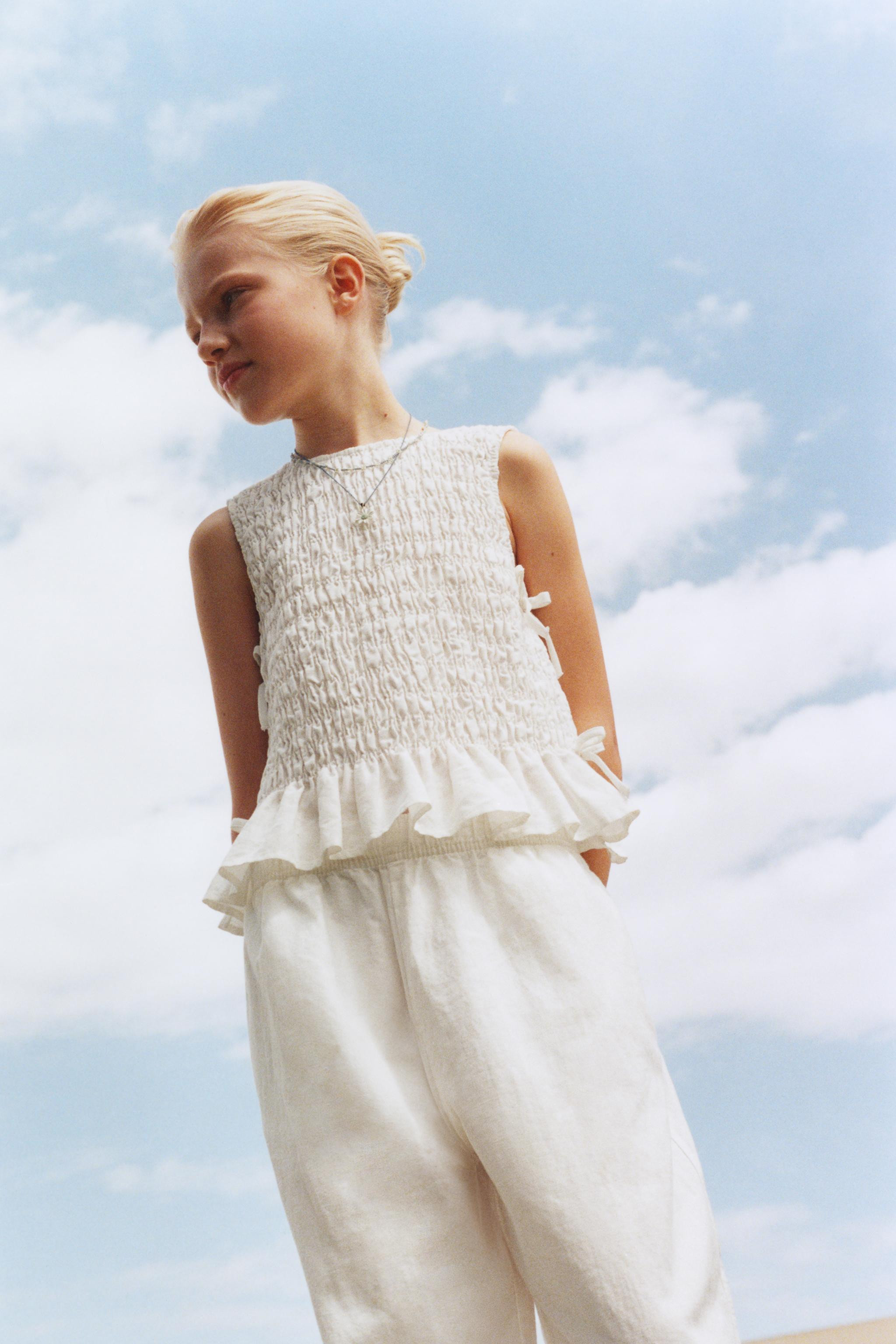 ELASTICIZED TOP WITH BOWS | Zara US