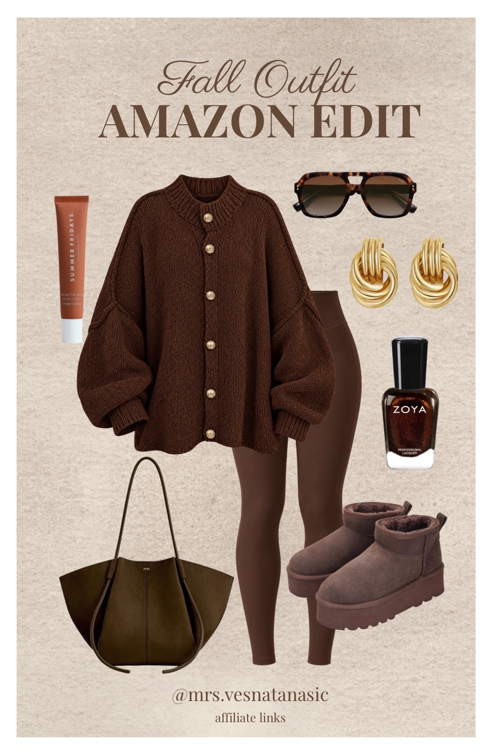 Prime Day fall outfit 🤎🍂 This entire look is on deal TODAY! Cozy cardigan, leggings, platform boots + the cutest fall accessories—all Amazon finds and perfect for an easy everyday fall look. #PrimeDay #AmazonFashion #FallOutfit #AmazonFinds