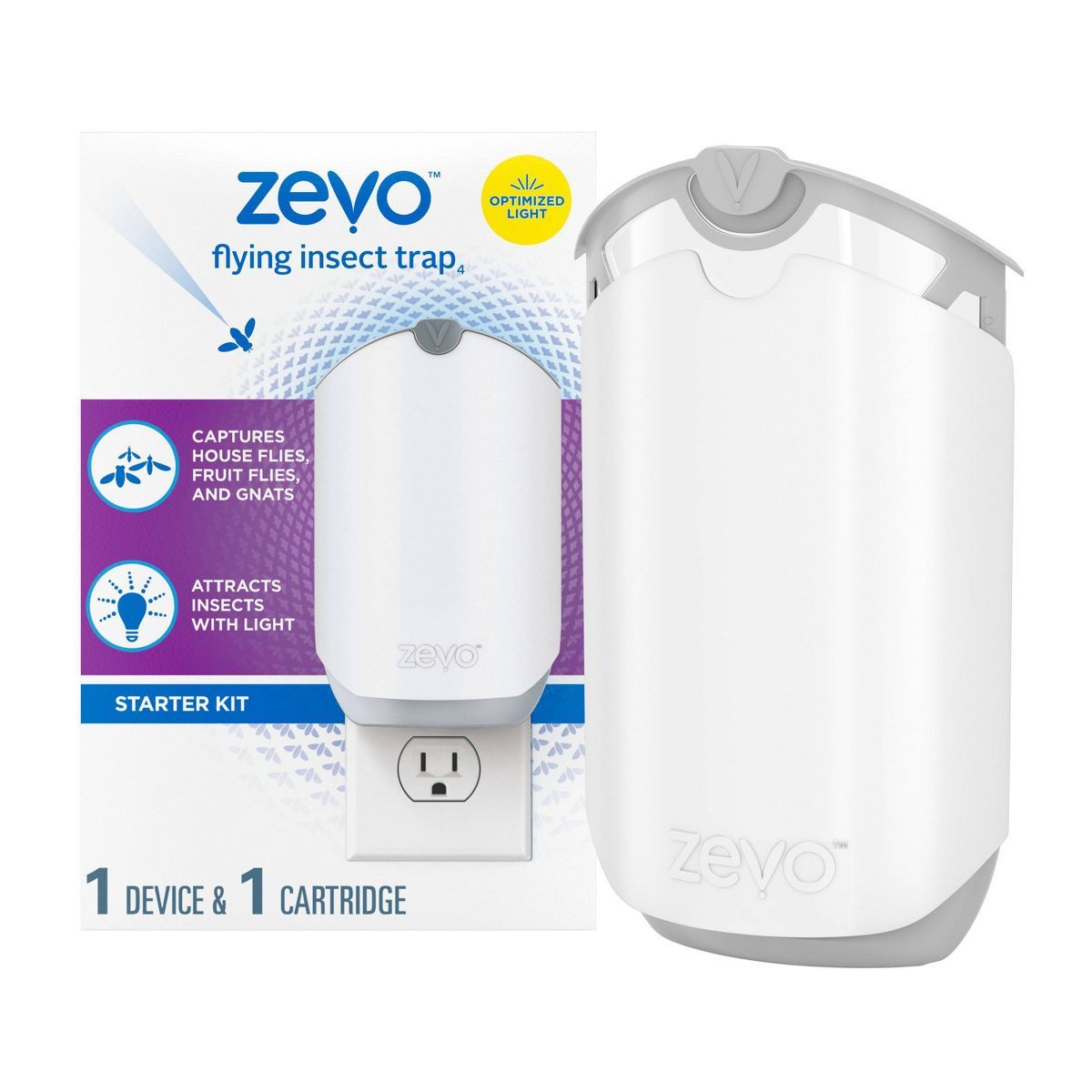 Zevo Indoor Flying Insect Trap for Fruit flies, Gnats, and House Flies (1 Plug-In Base + 1 Refill... | Target