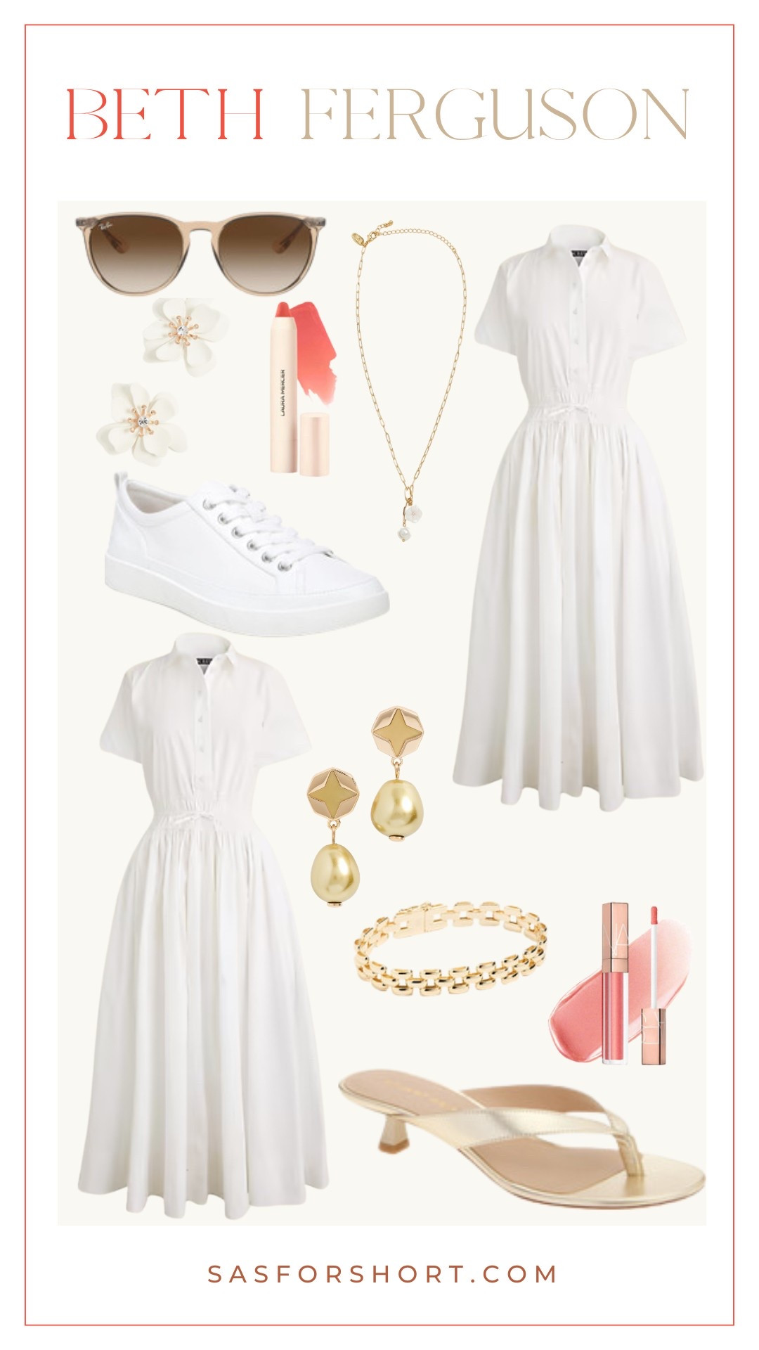 Your everyday summer uniform, elevated 🤍✨
When in doubt, reach for a white dress. Add comfy sneakers and minimal gold accents for a look that says effortlessly cool—perfect for errands, travel days, or park hangs.

#LTKShoeCrush #LTKOver40 #LTKPetite