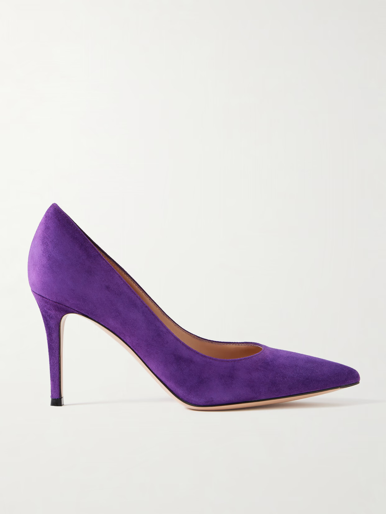 Gianvito Rossi - Gianvito 85 Suede Pumps - Purple | NET-A-PORTER (US)
