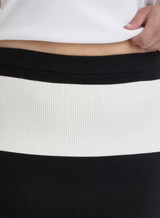 Black And Cream Curve Stripe Knitted Maxi Skirt- Jacqueline | 4th & Reckless