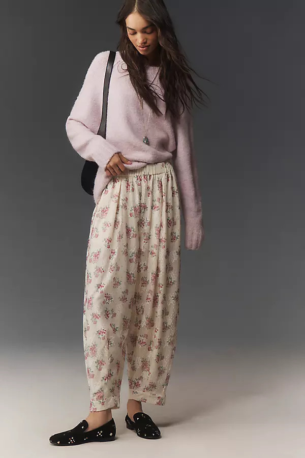 Maeve Floral Lace Balloon Pants | Anthropologie (US)