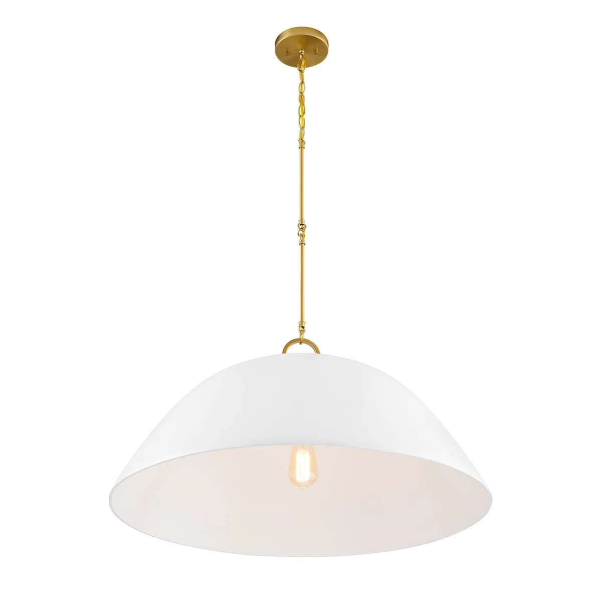 Alta 1-Light Hubbs in White Bisque and Brass | Wayfair North America