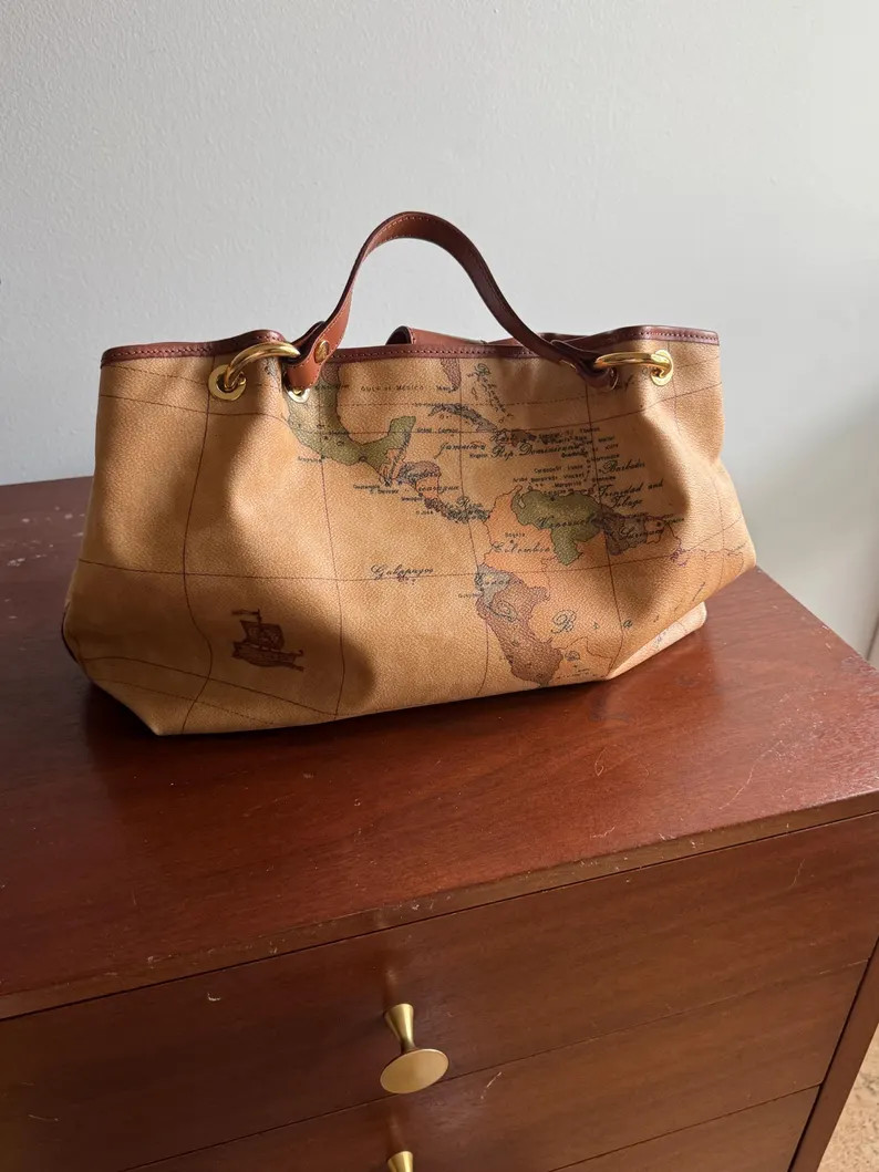 Alviero Martini 1\u00aa Classe Geo Map Tote Bag \u2014 Made in Italy | Excellent Condition | Coat... | Etsy (Global)