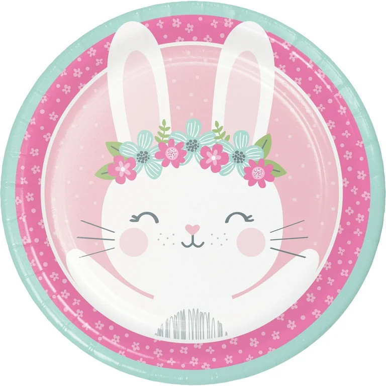 Bunny Party Paper Plates, 24 Count for 24 Guests | Walmart (US)