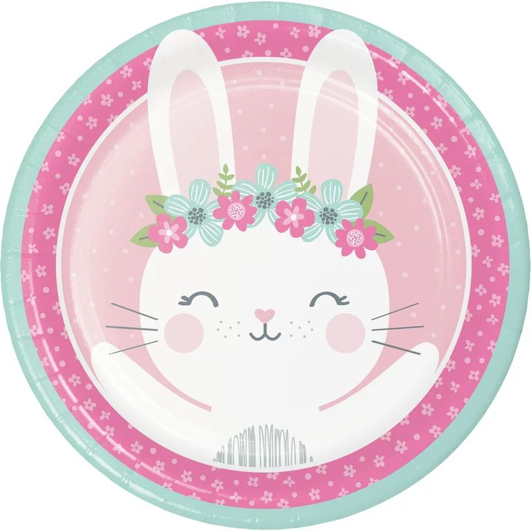 Bunny Party Paper Plates, 24 Count for 24 Guests | Walmart (US)