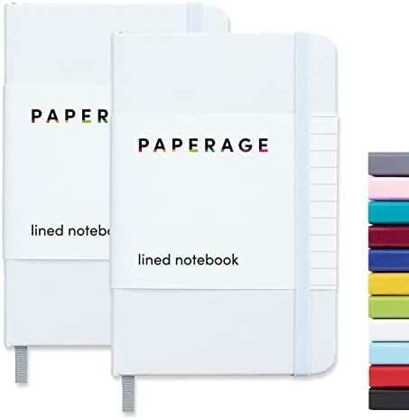 PAPERAGE Lined Pocket Journal Notebook, 2 Pack, (White), 160 Pages, Small, 3.7 inches x 5.6 inche... | Amazon (US)