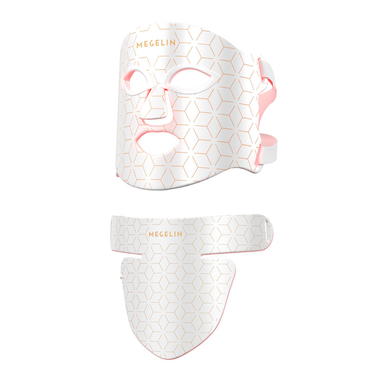 MEGELIN Led Red Light Therapy Face & Neck Mask, 7 Colors Led Light Therapy Facial Mask, Infrared Red Light Therapy Mask, Infrared Light Skin Rejuvenation(White) | Amazon (US)