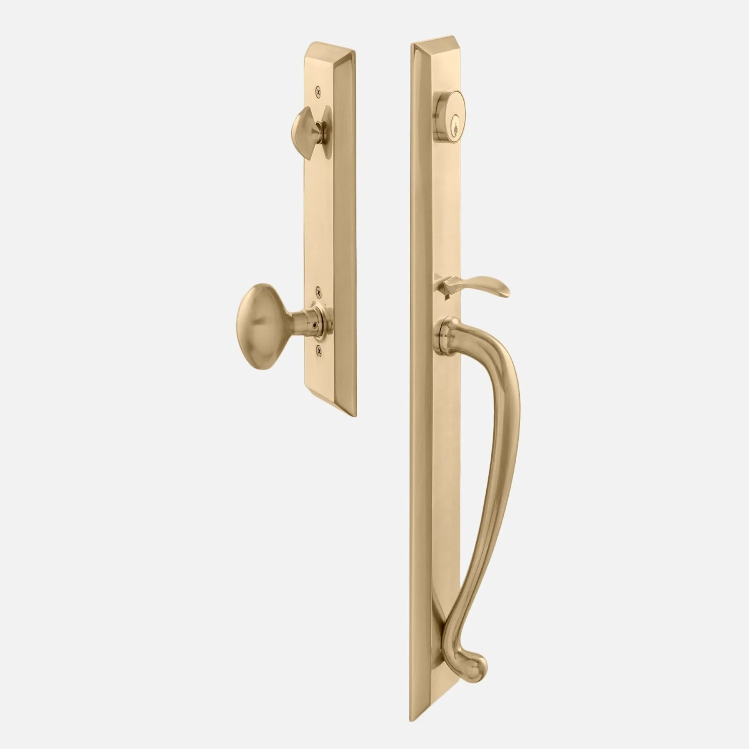 Freeport Entrance Handleset with Egg Knob - Antique Brass | Schoolhouse