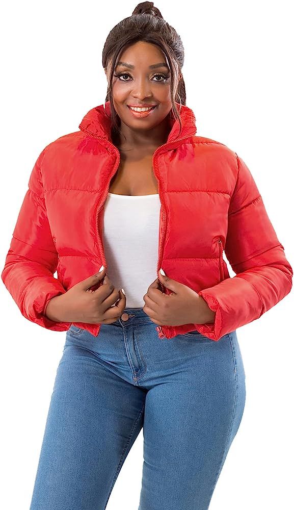 Women's Crop Short Jacket Cropped Puffer Fashion Jackets for Women Warm Winter Lightweight Coat | Amazon (US)