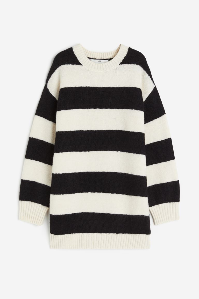 Oversized Knit Dress - Natural white/striped - Kids | H&M US | H&M (US + CA)