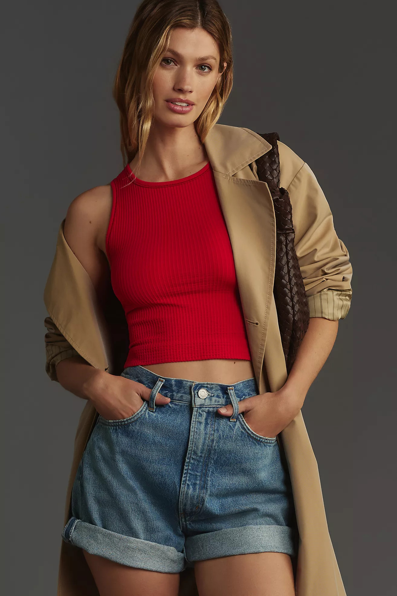 The Reegan Crew-Neck Crop Racerback Seamless Tank Top | Anthropologie (US)