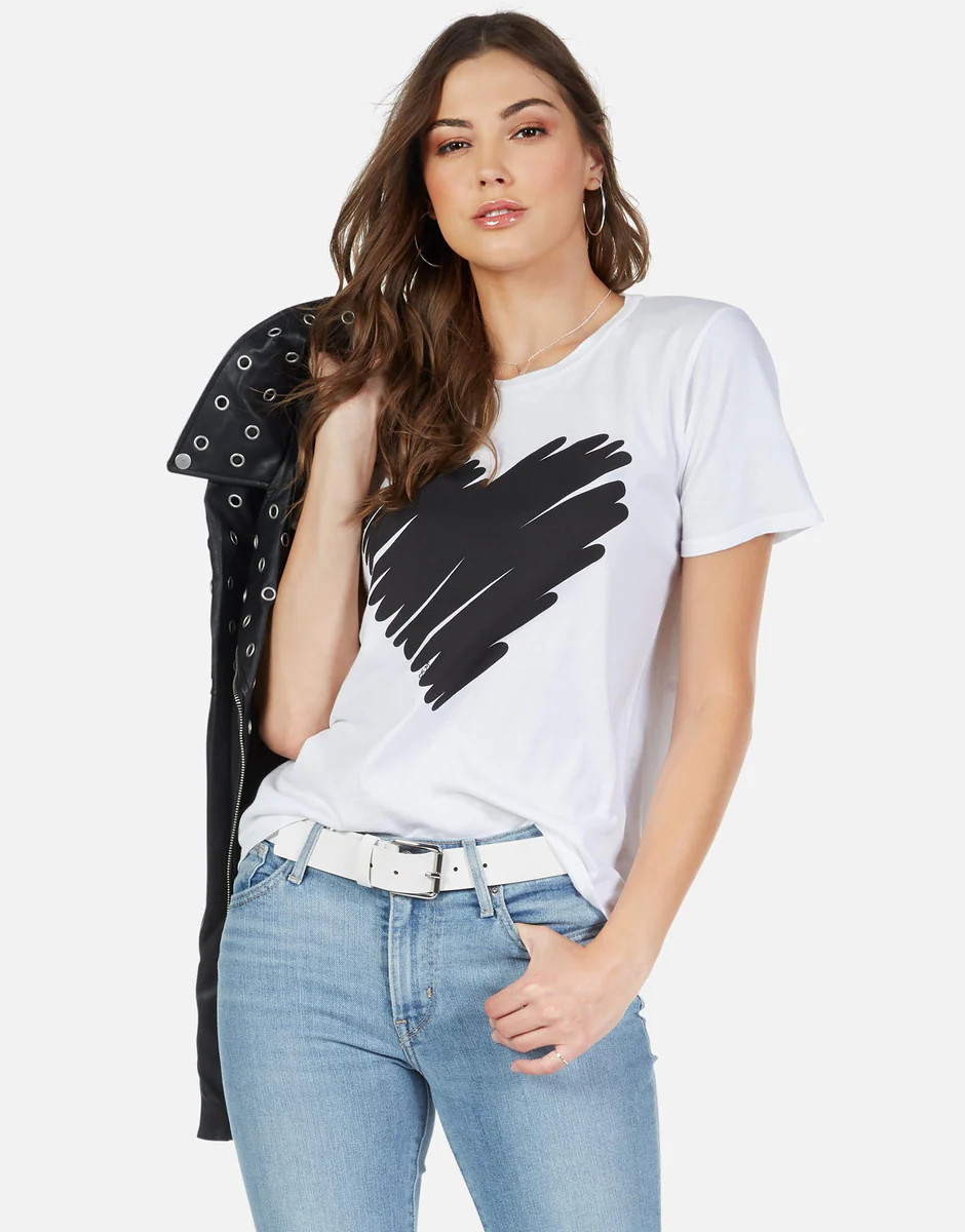 Scribble Heart S/S Vintage Tee | Croft by Lauren Moshi | Lauren Moshi